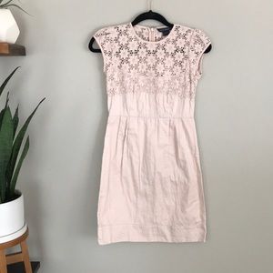 French Connection pale pink lace top dress